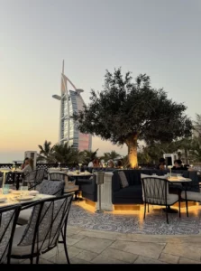 restaurant lounge featuring heat-resistant artificial plants in KSA