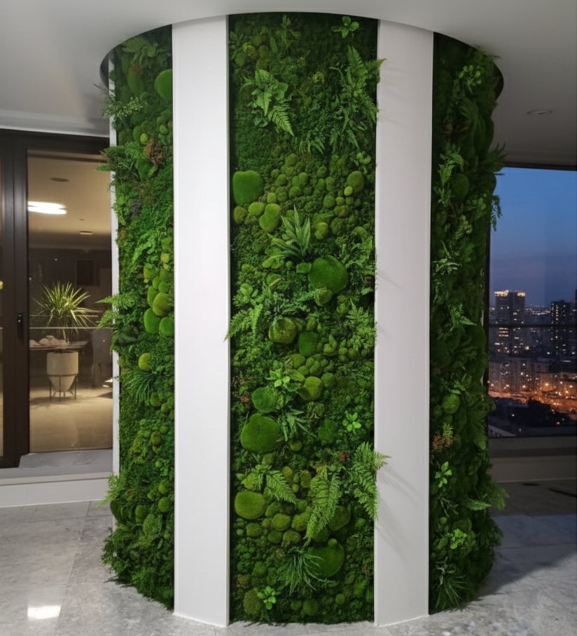 Artificial moss wall
