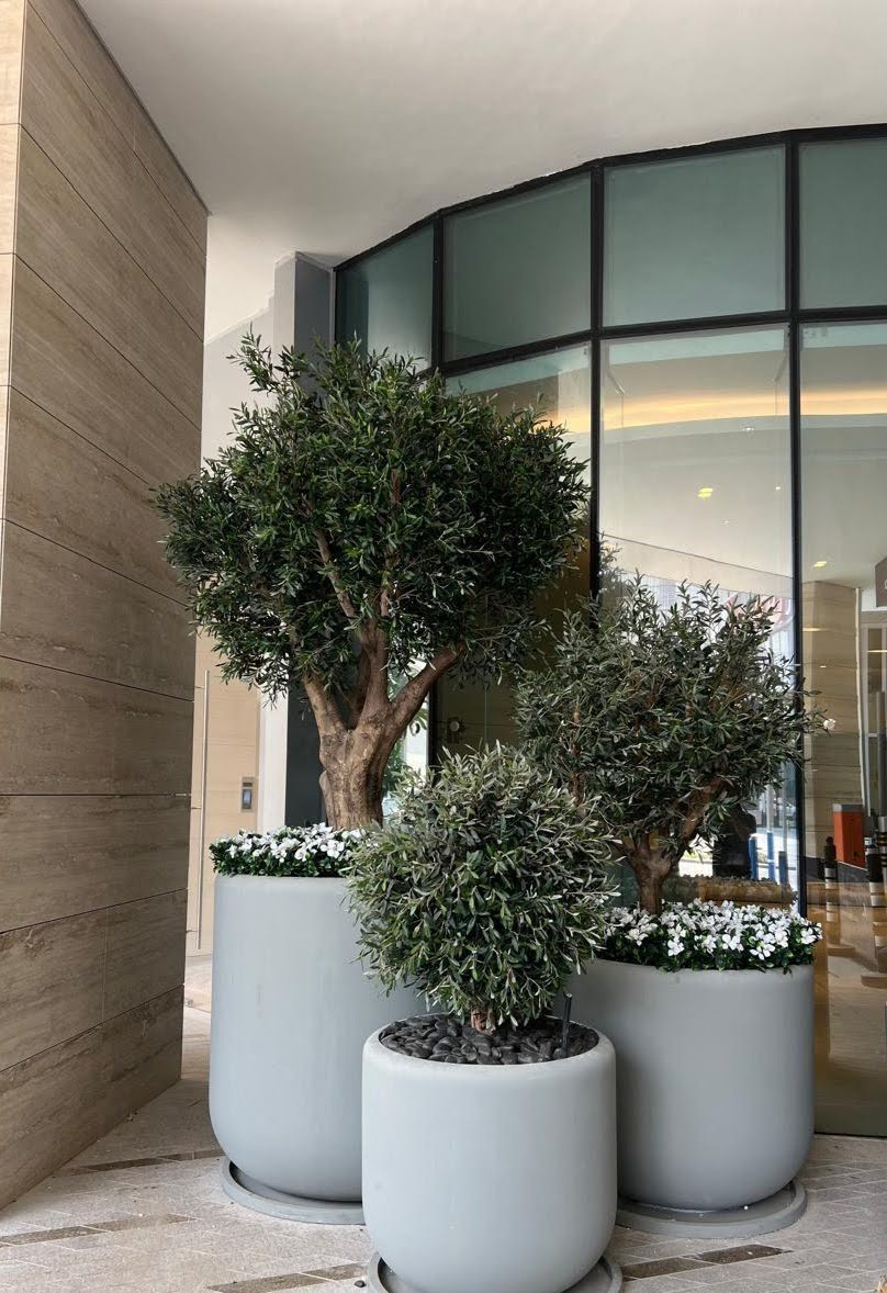 hotel lobby artificial trees